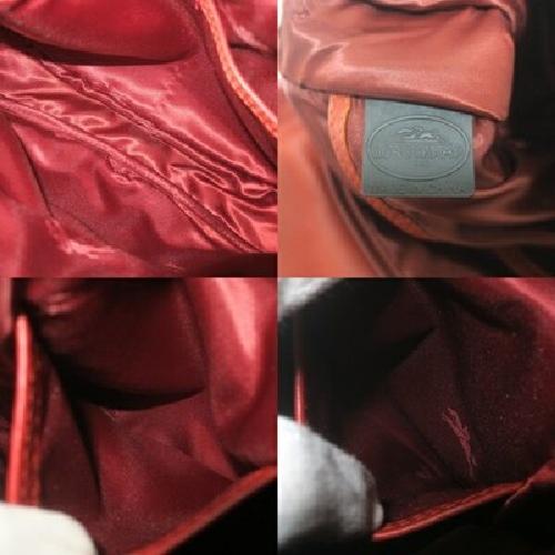 Longchamp Shoulder Bag Purse Leather Red Black Authentic