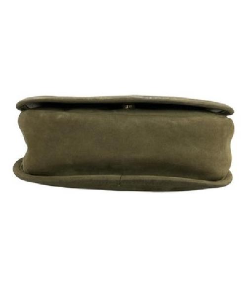 Longchamp Shoulder Bag Purse Khaki Authentic