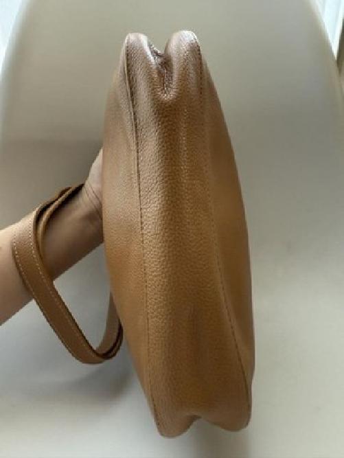 Longchamp Shoulder Bag Purse 2way Leather Beige Authentic