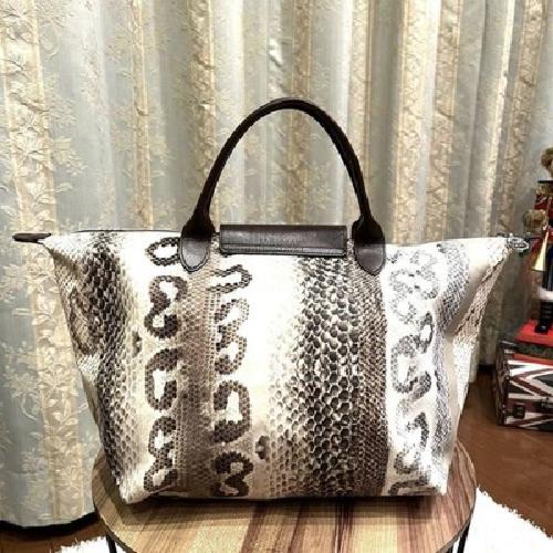 Longchamp Hand Bag Tote Purse Le Pliage Leather Authentic