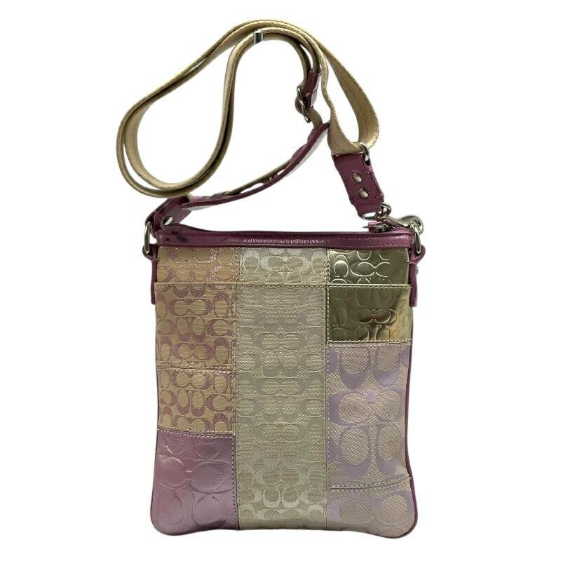COACH Shoulder Bag Purse Signature 42481 Canvas Multicolor Authentic