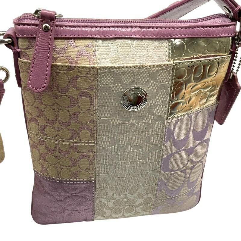 COACH Shoulder Bag Purse Signature 42481 Canvas Multicolor Authentic