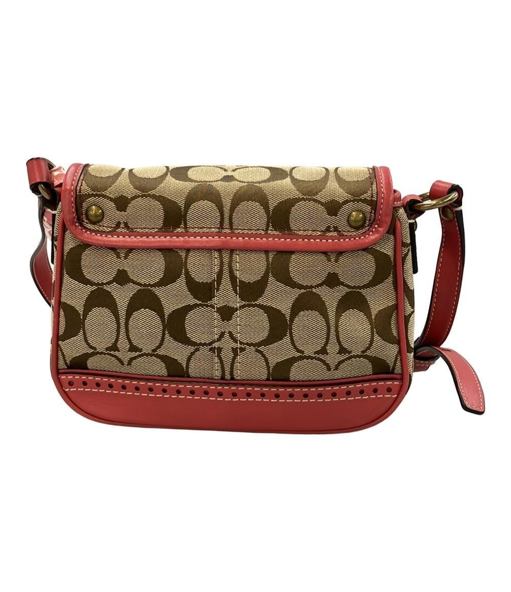 COACH Shoulder Bag Purse Signature 10569 Brown Authentic