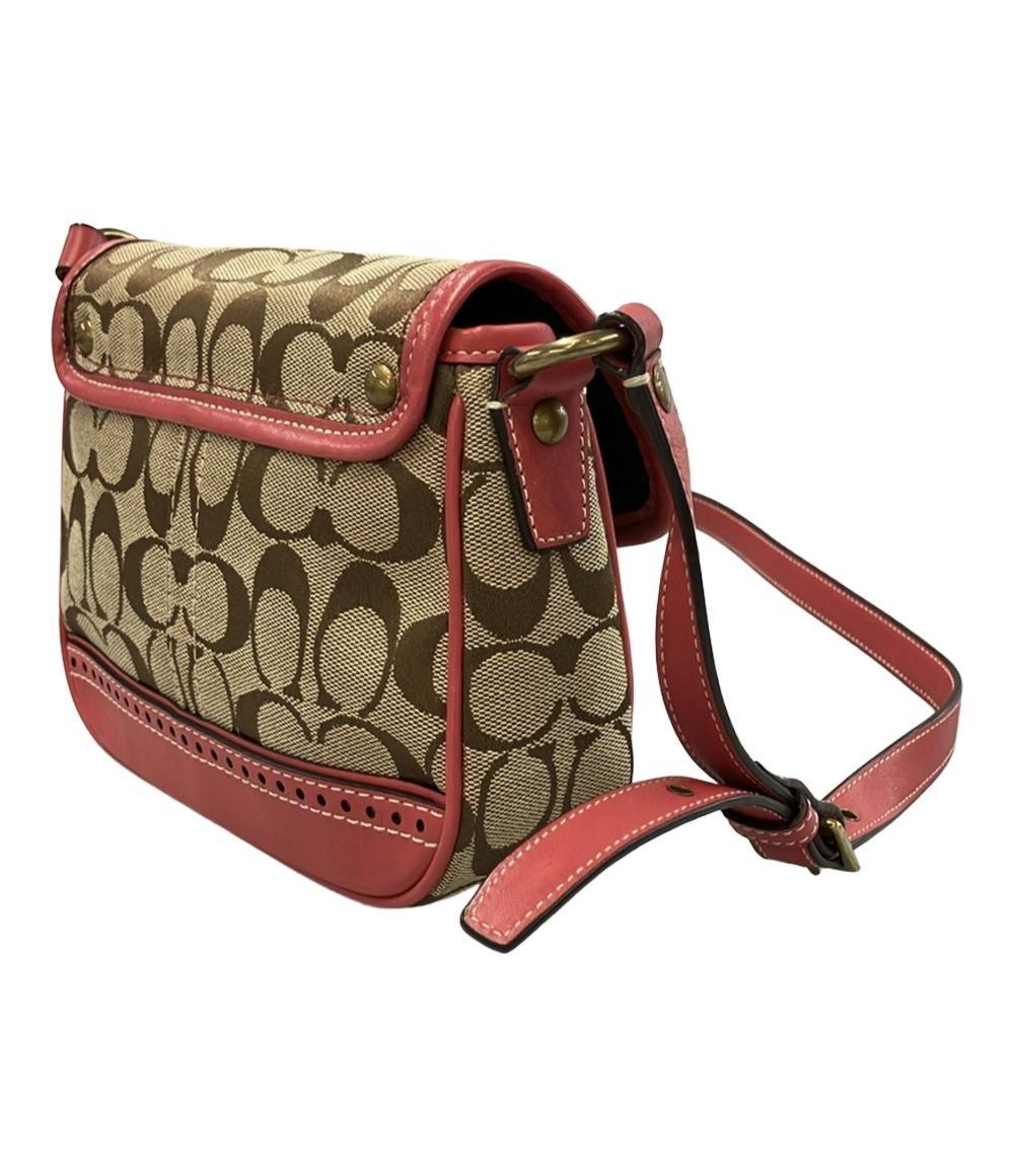 COACH Shoulder Bag Purse Signature 10569 Brown Authentic