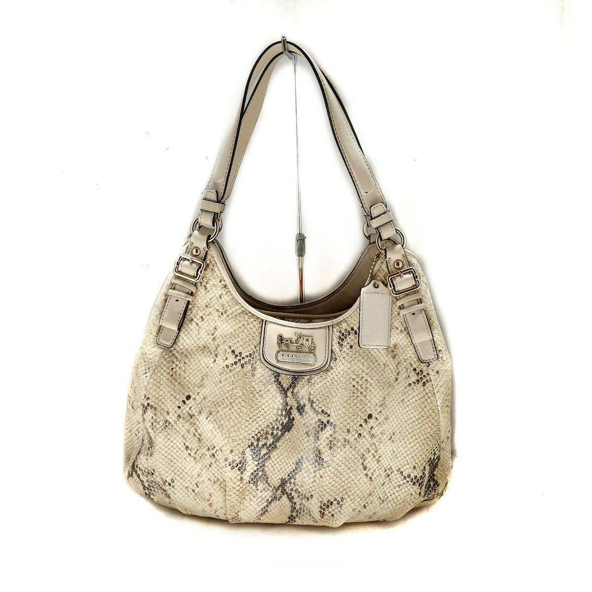 COACH Shoulder Bag Purse 18929 Off White Dark Gray Authentic