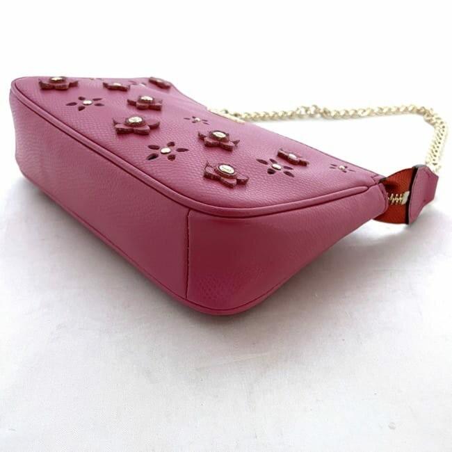 COACH Accessory Pouch Mini Hand Bag Tote Purse PVC Leather Pink Authentic