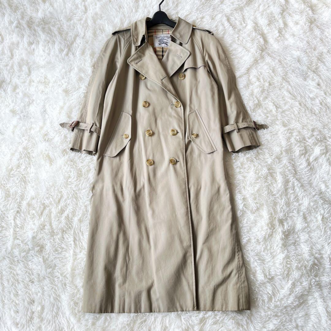 BURBERRY Coat Nova Check Asian fit M US size S Khaki Authentic