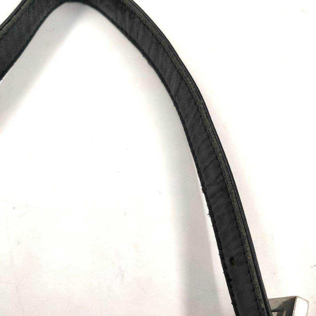 FENDI Shoulder Bag Purse FF Baguette Leather cotton jersey Black Authentic