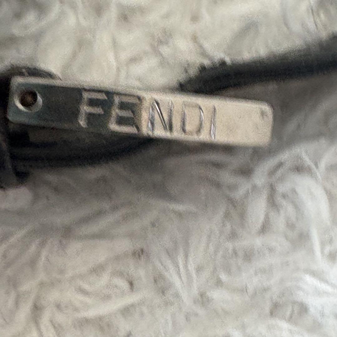 FENDI Hand Shoulder Bag Tote Purse FF Baguette cotton jersey Black Authentic