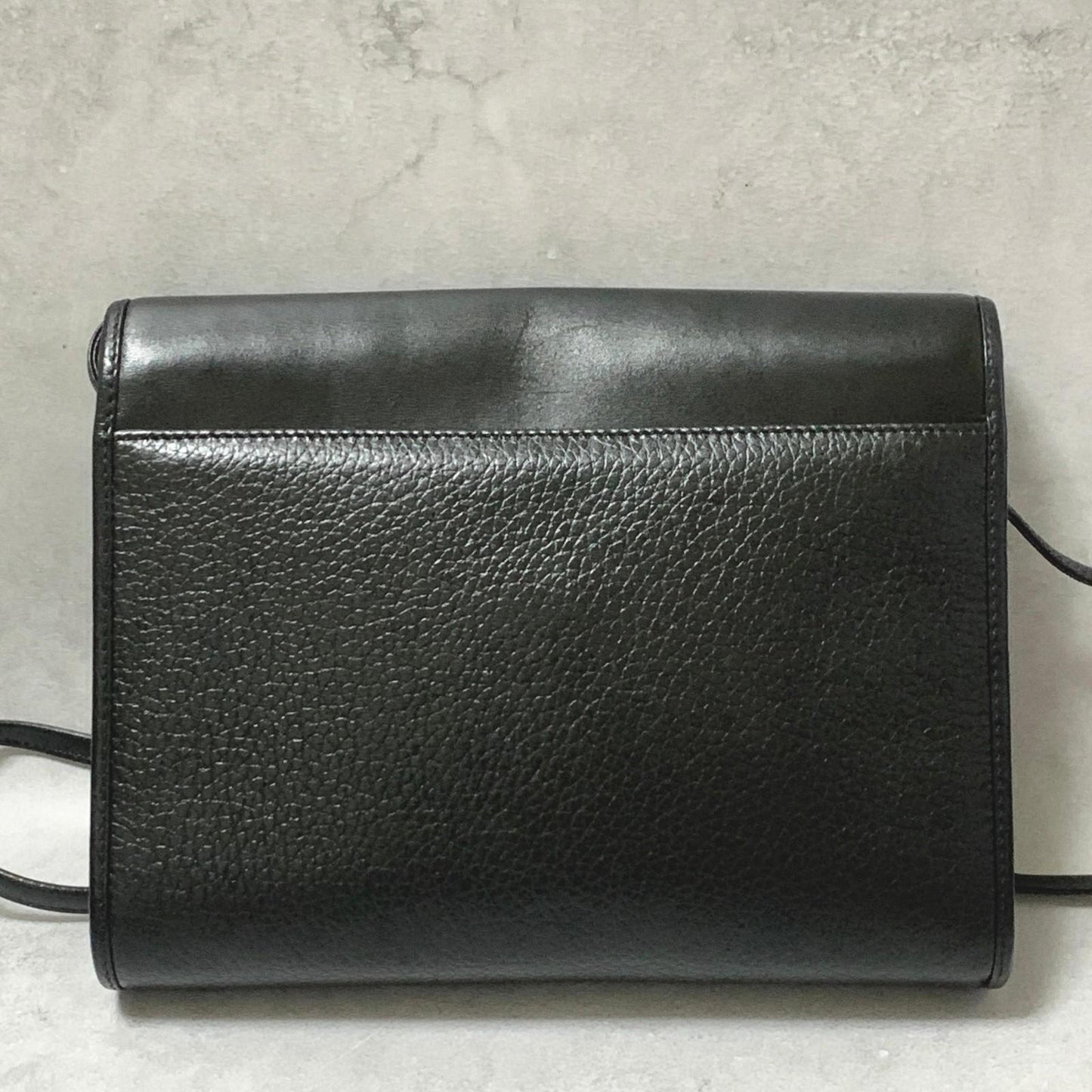 Christian Dior Bag CD Shoulder Purse Leather Black Gold Used Women's Authentic