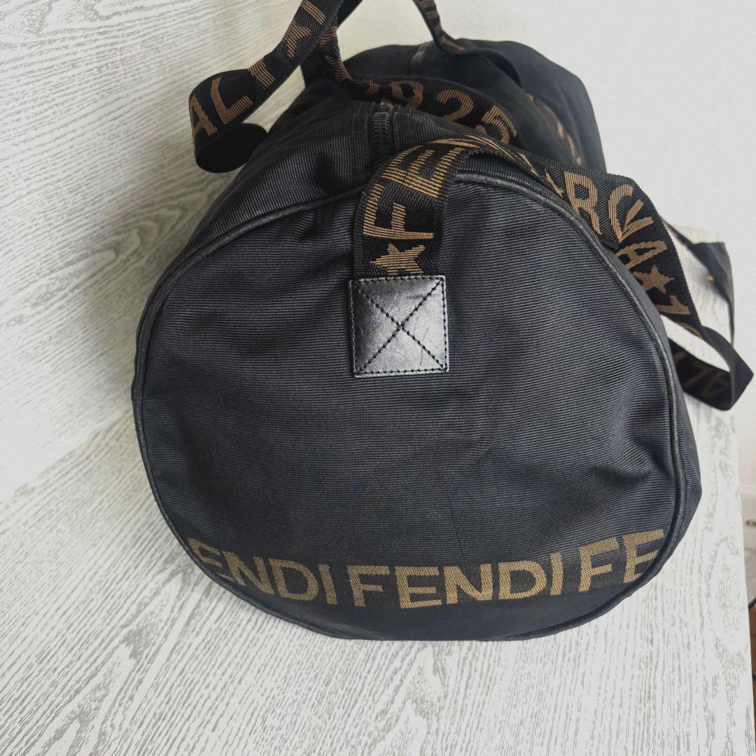 FENDI Boston Bag 2way ROMA Logo Authentic