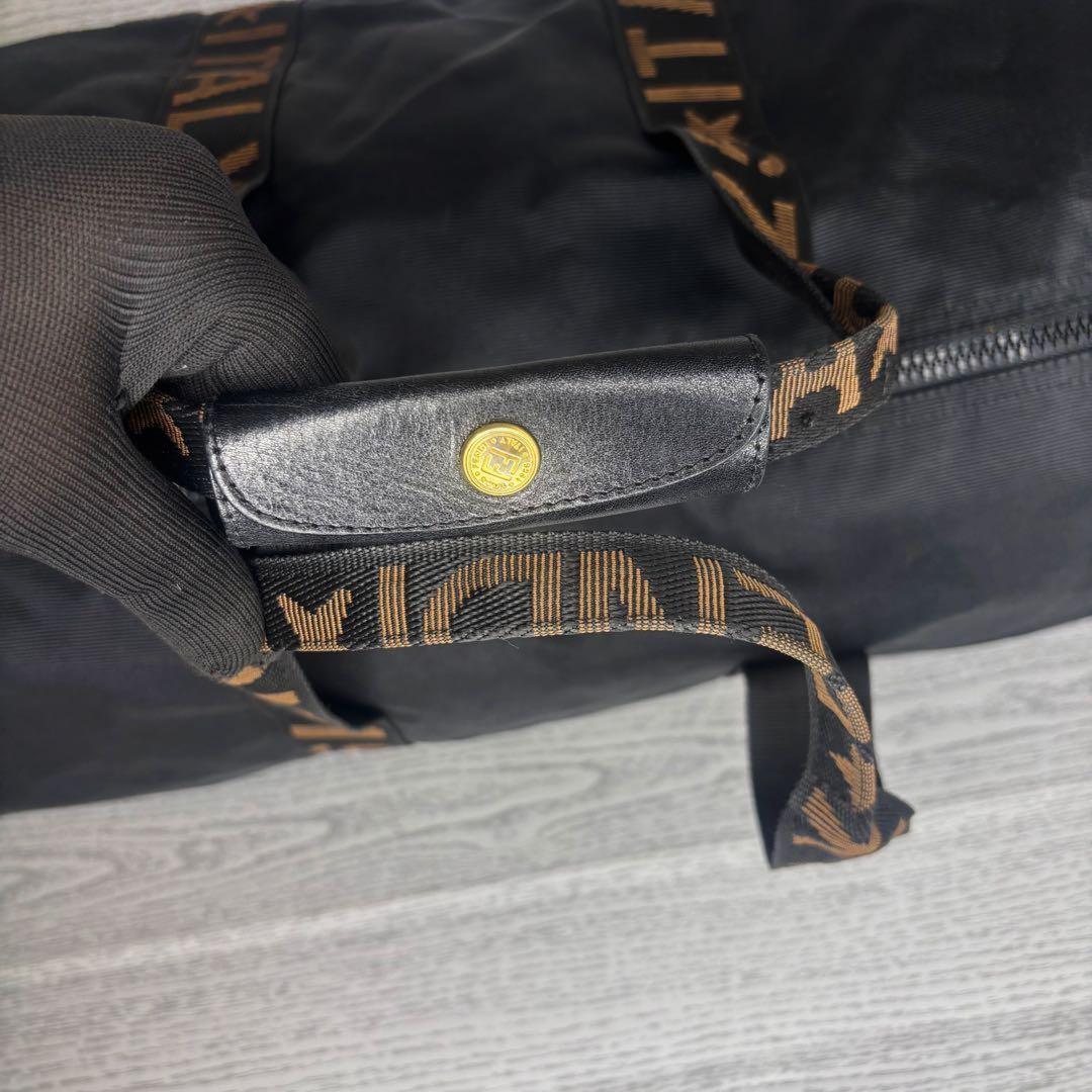 FENDI Boston Bag 2way ROMA Logo Authentic