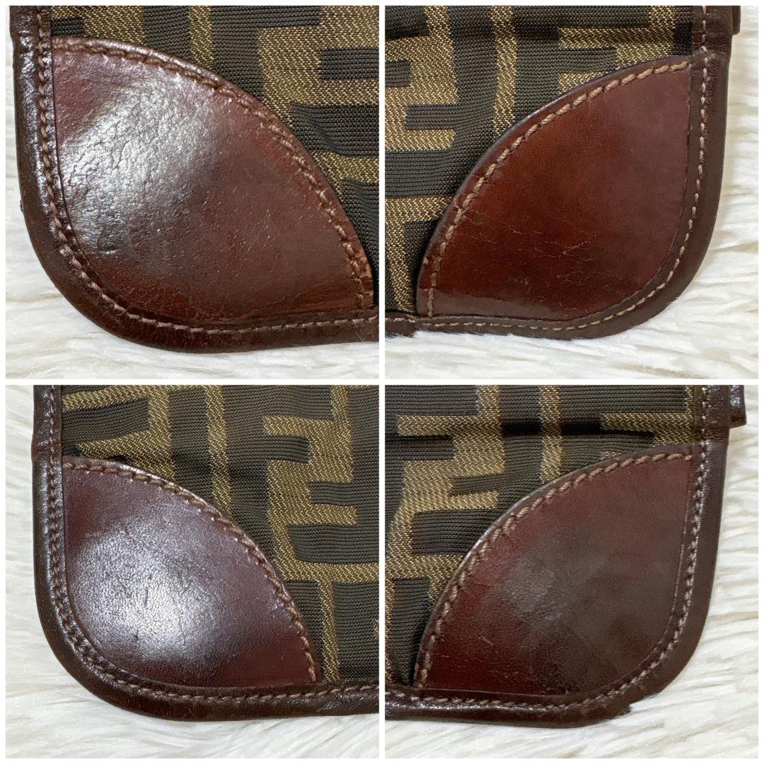 FENDI Hand Bag Tote Purse FF Zucca Brown Khaki Authentic