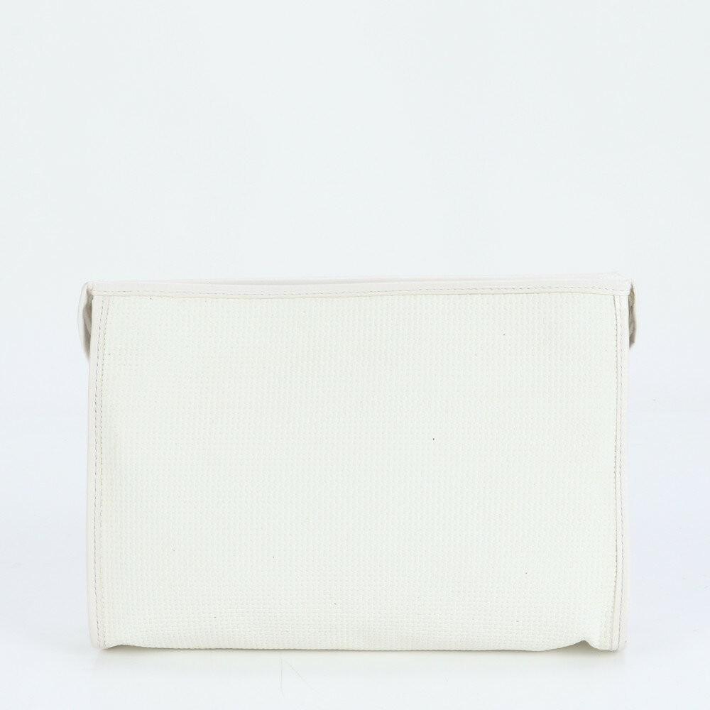 Saint Laurent Clutch Bag Second Bag YSL Cassandra Leather White Authentic