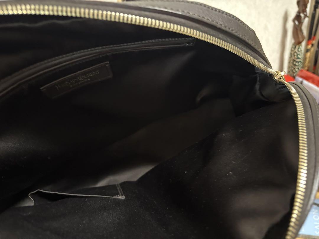Saint Laurent Hand Bag Tote Purse MUSE Leather Dark Brown Authentic