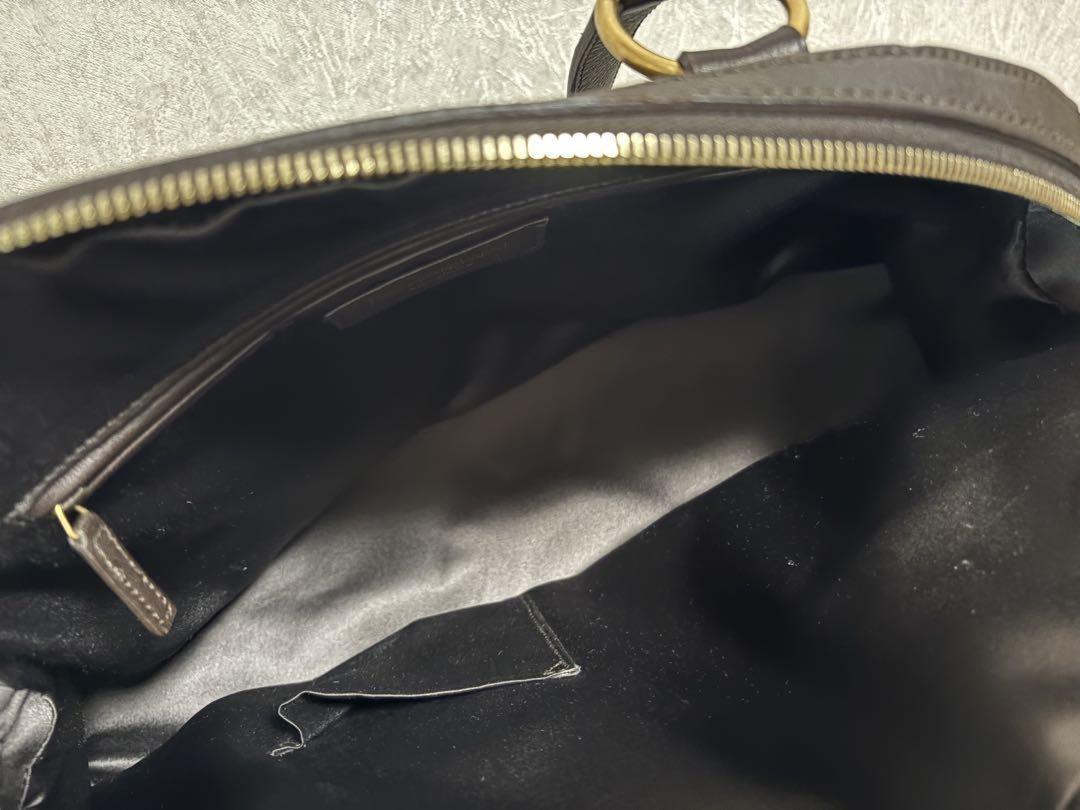 Saint Laurent Hand Bag Tote Purse MUSE Leather Dark Brown Authentic