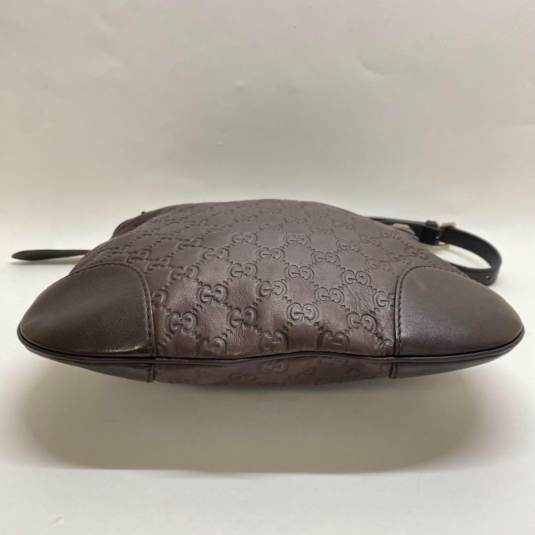GUCCI Shoulder Bag Purse GG Shima Brown Authentic