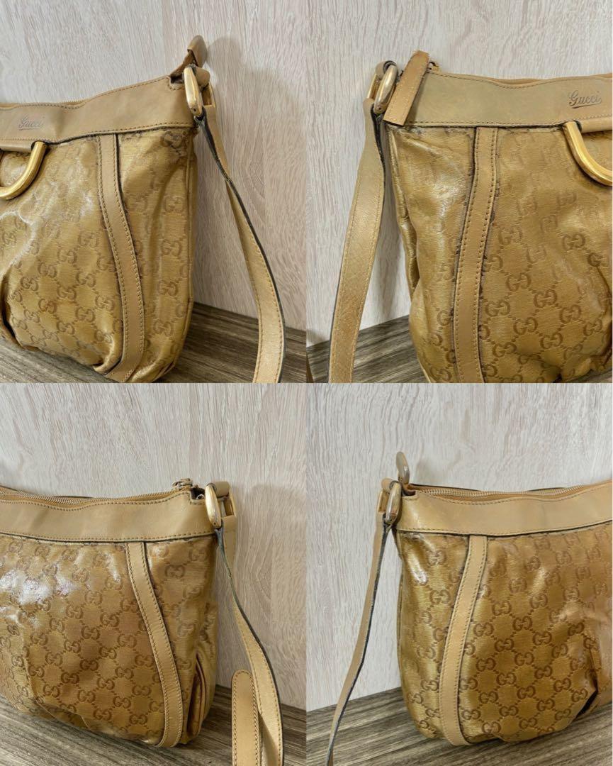 GUCCI Shoulder Bag Purse GG PVC Leather Authentic