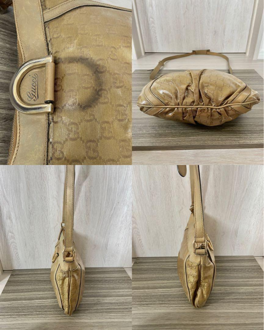 GUCCI Shoulder Bag Purse GG PVC Leather Authentic