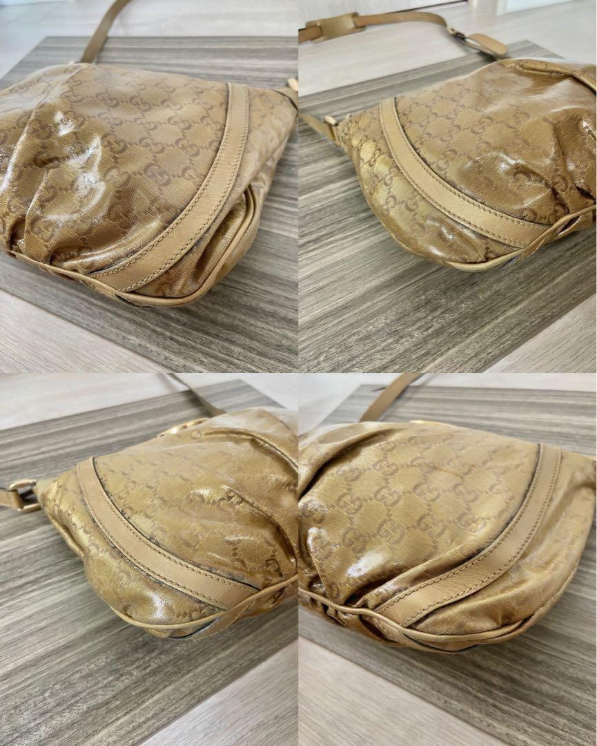 GUCCI Shoulder Bag Purse GG PVC Leather Authentic