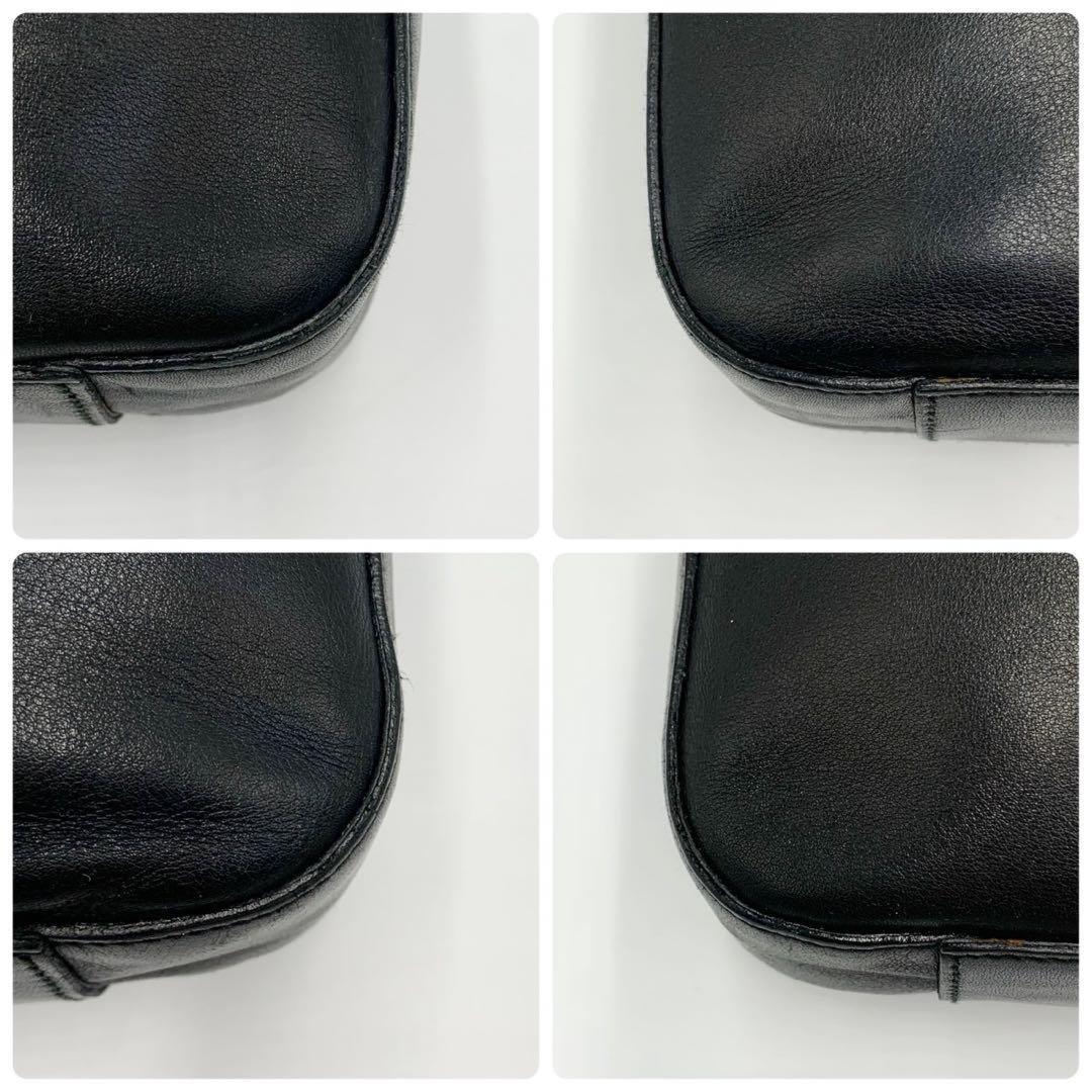 GUCCI Shoulder Bag Purse Chain Leather Black Authentic