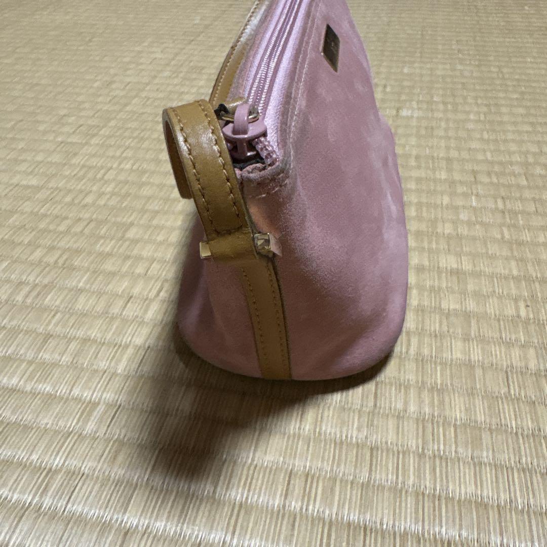 GUCCI Mini Hand Bag Tote Purse Suede Leather Pink Authentic
