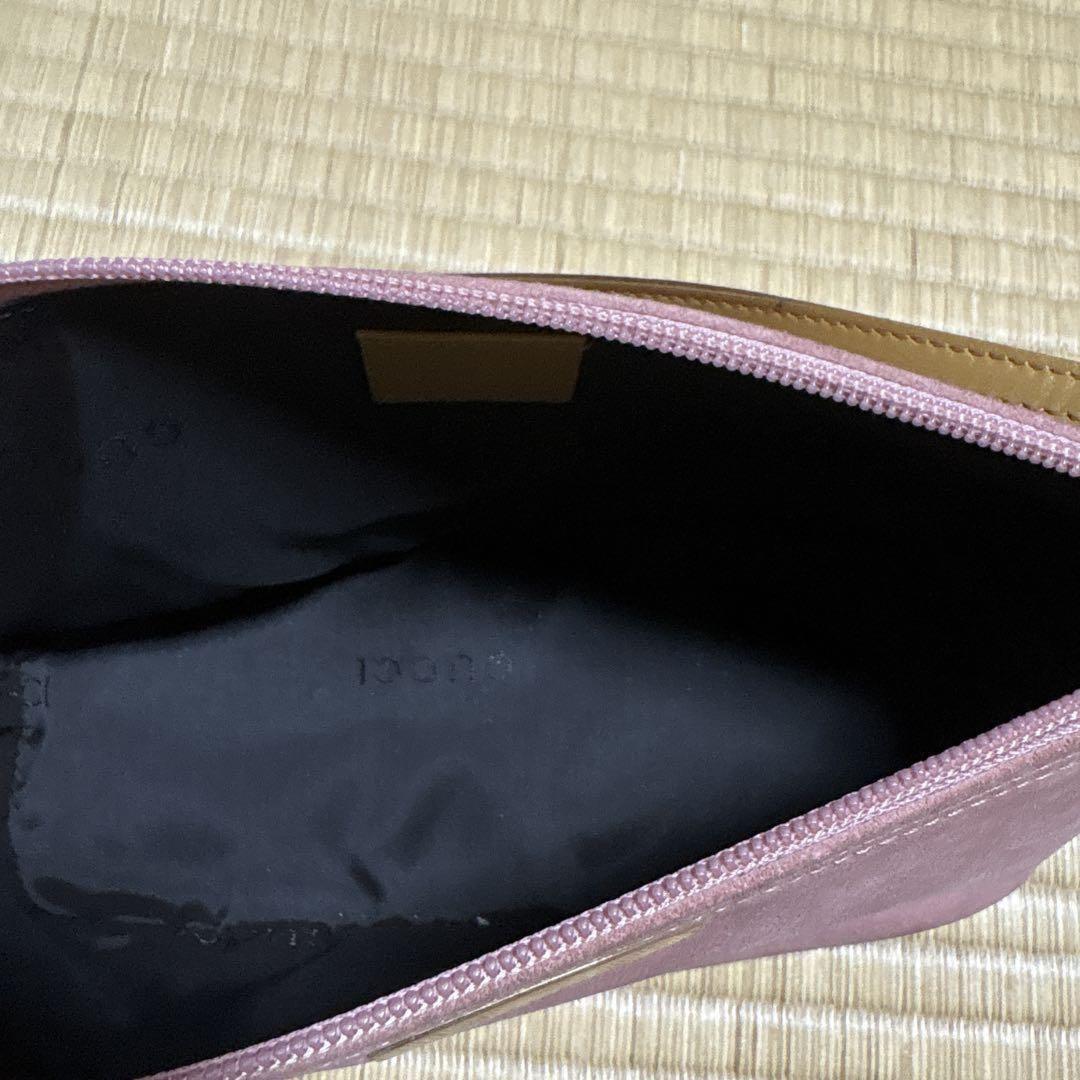 GUCCI Mini Hand Bag Tote Purse Suede Leather Pink Authentic