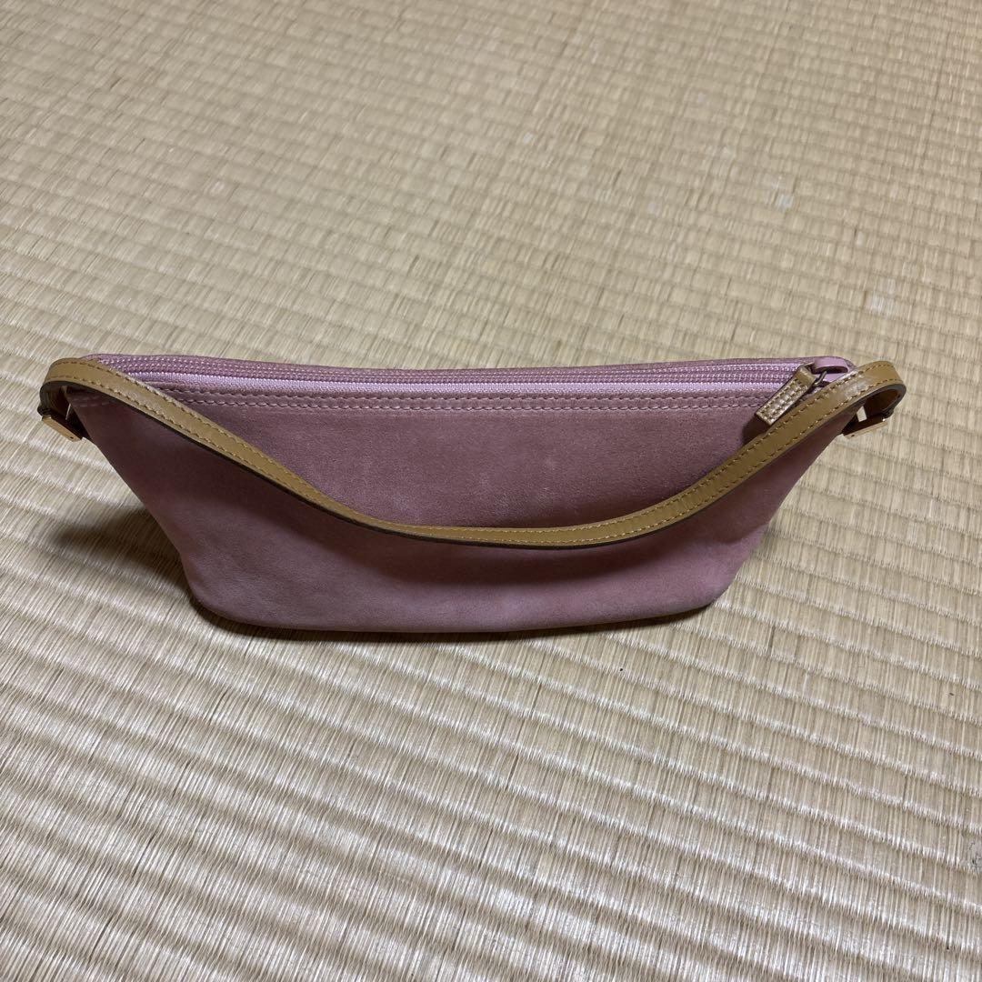 GUCCI Mini Hand Bag Tote Purse Suede Leather Pink Authentic