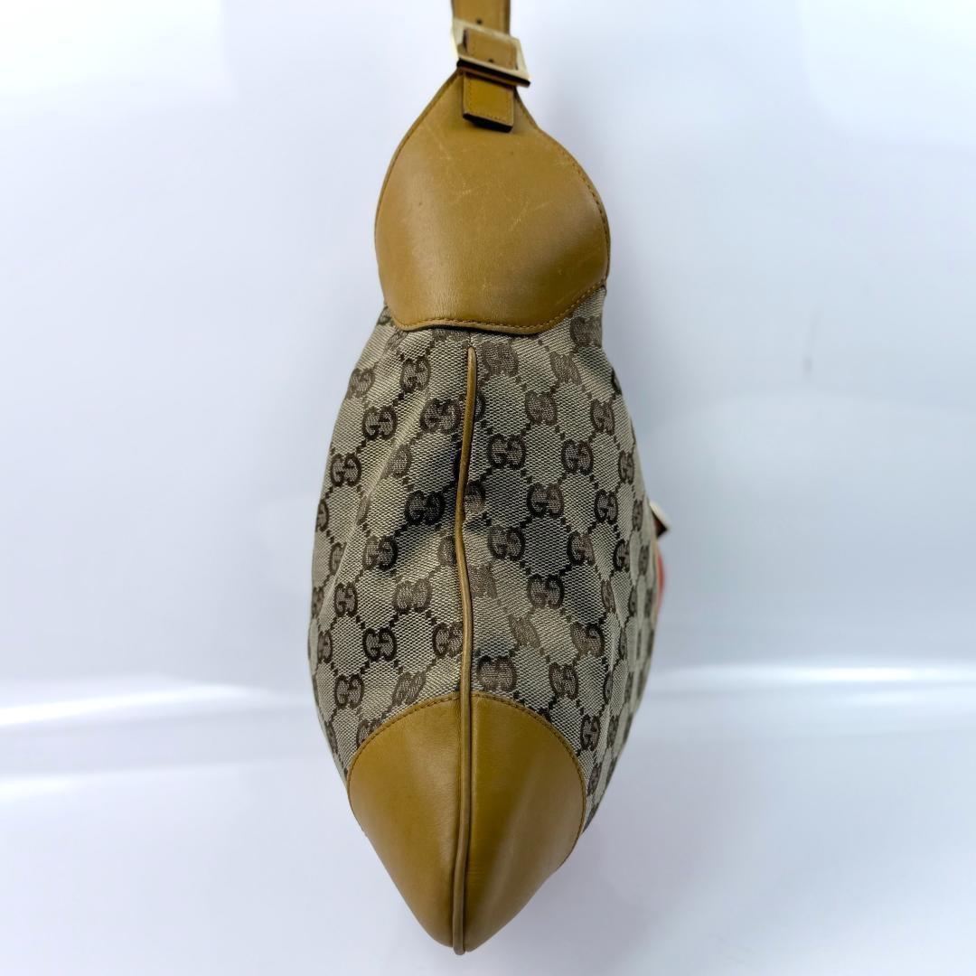 GUCCI Shoulder Bag Purse Sherry Line GG Canvas Leather Authentic
