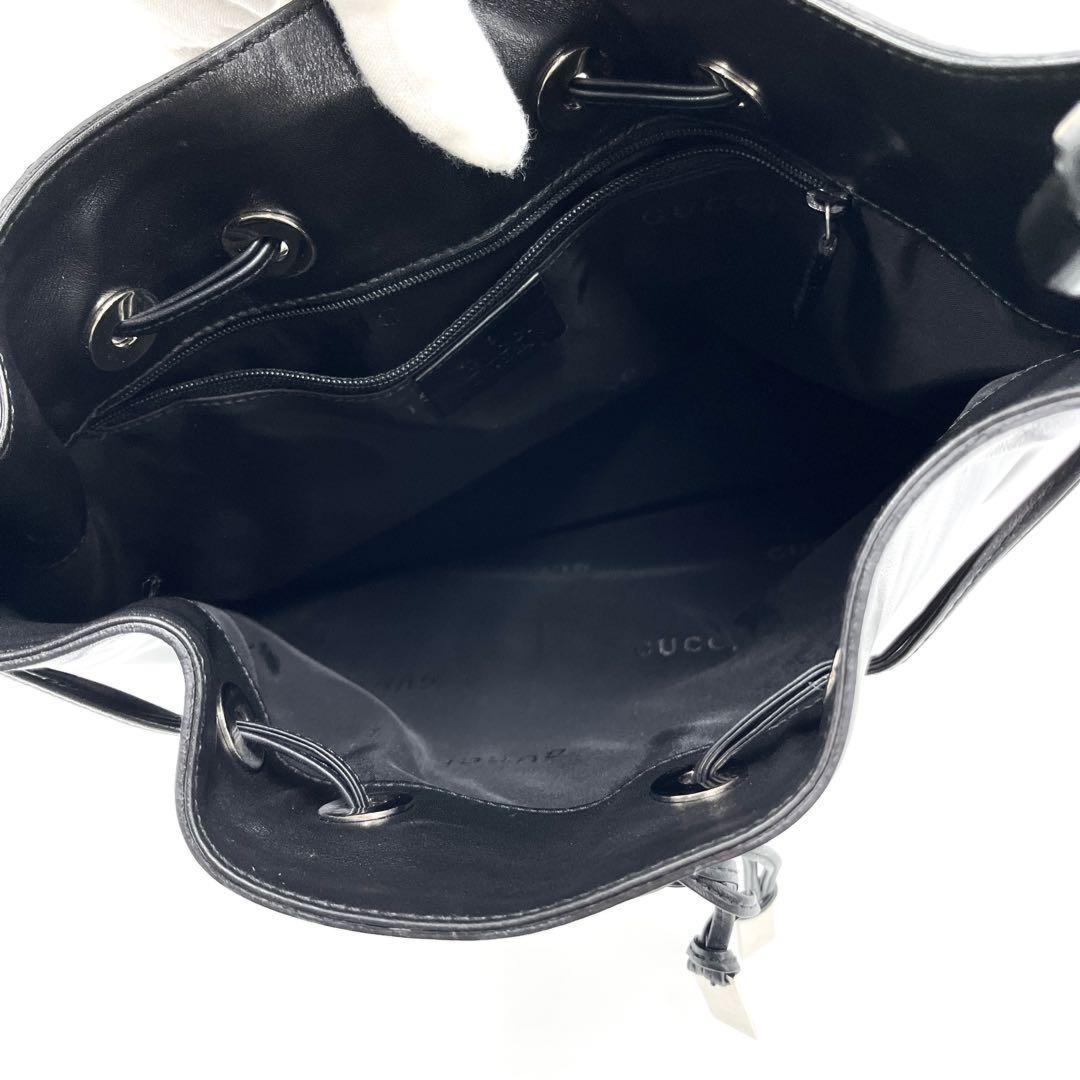 GUCCI Shoulder Bag Purse Bamboo Leather Black Authentic