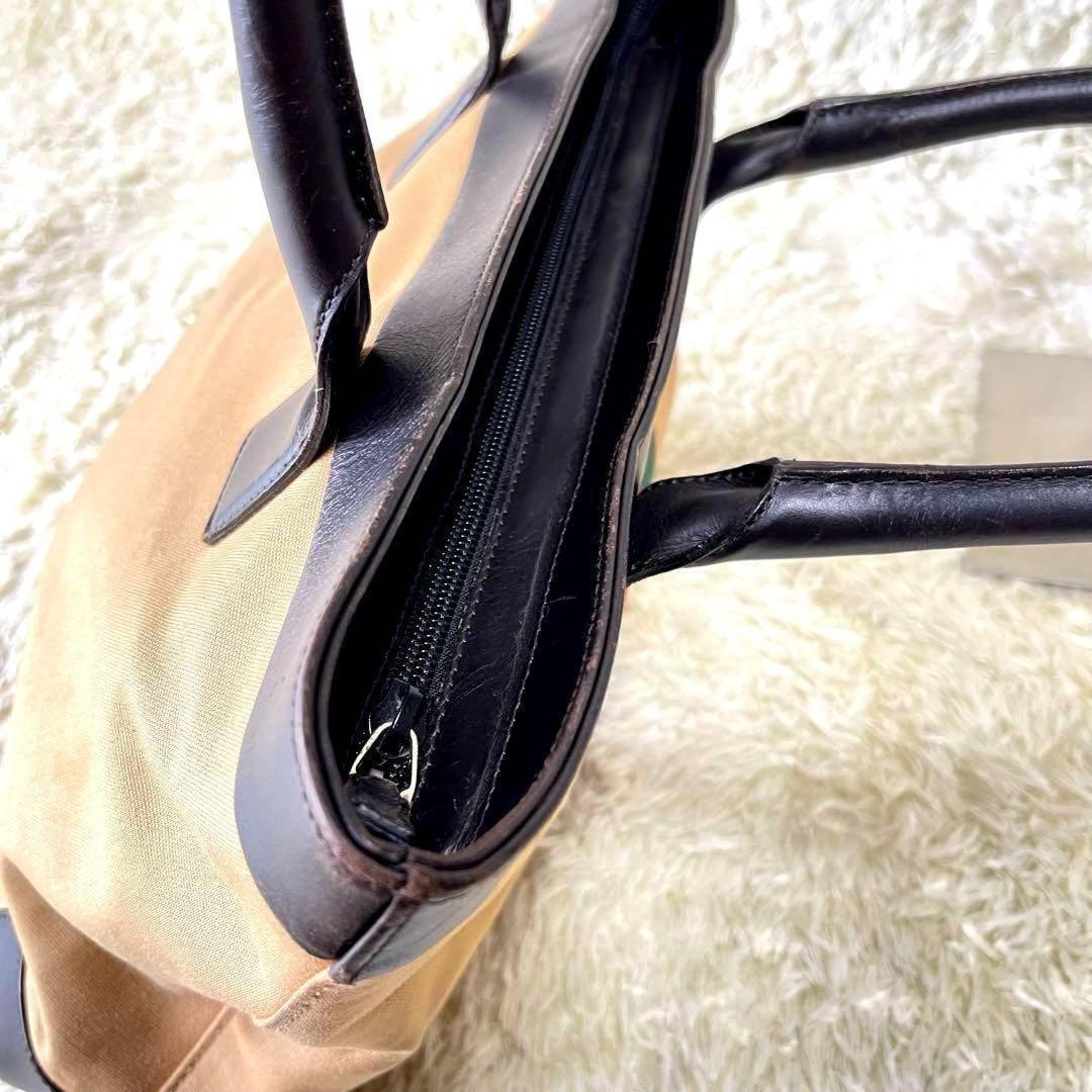 GUCCI Hand Bag Tote Purse Sherry Line Canvas Leather Brown Authentic