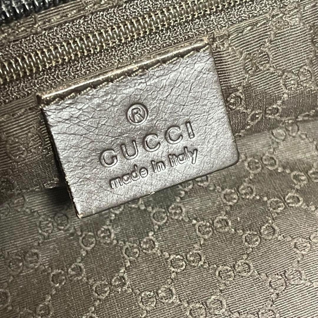 GUCCI Hand Bag Tote Purse Sherry Line Canvas Leather Brown Authentic