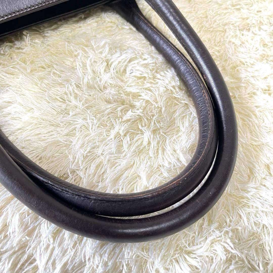 GUCCI Hand Bag Tote Purse Sherry Line Canvas Leather Brown Authentic