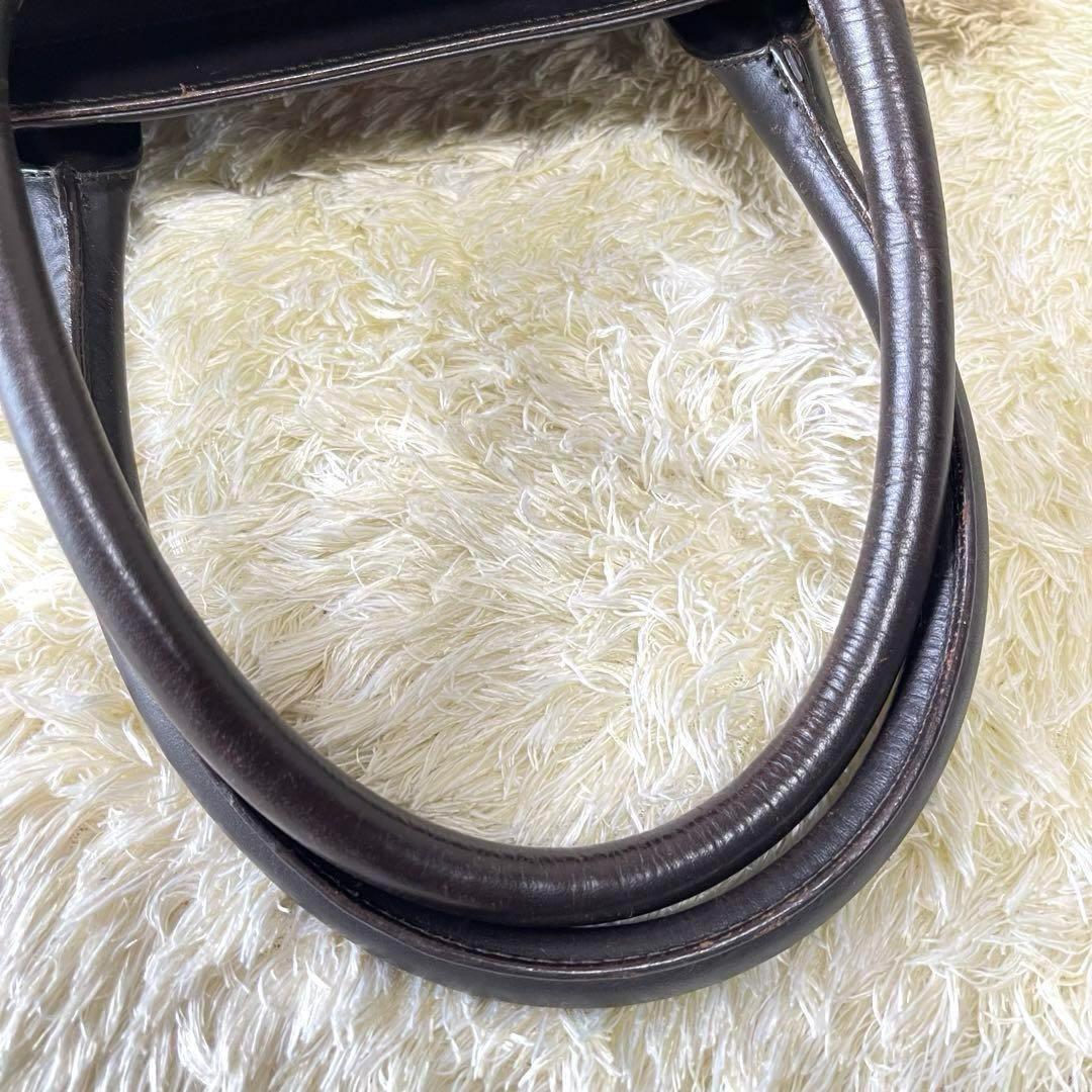 GUCCI Hand Bag Tote Purse Sherry Line Canvas Leather Brown Authentic