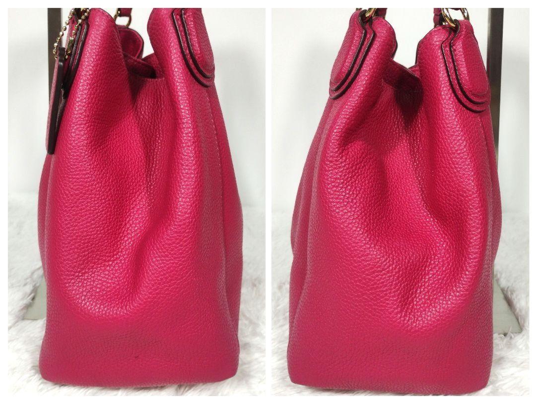 COACH Hand Shoulder Bag Tote Purse 2way 35983 Leather Pink Authentic