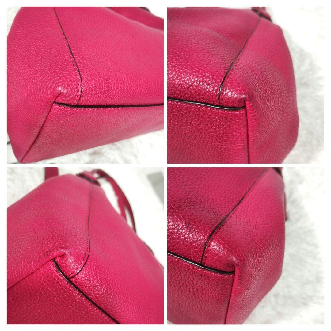 COACH Hand Shoulder Bag Tote Purse 2way 35983 Leather Pink Authentic
