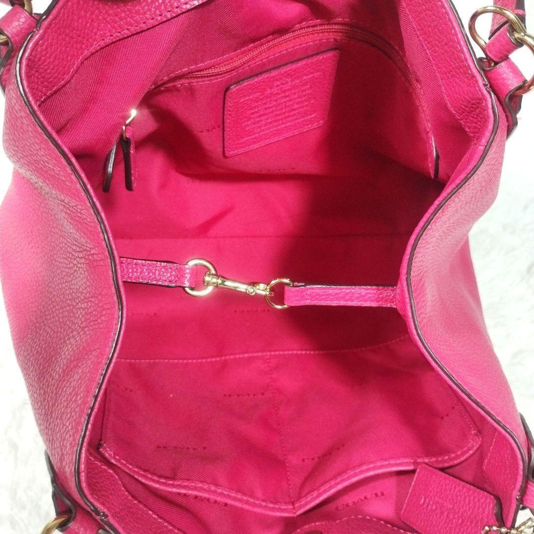 COACH Hand Shoulder Bag Tote Purse 2way 35983 Leather Pink Authentic