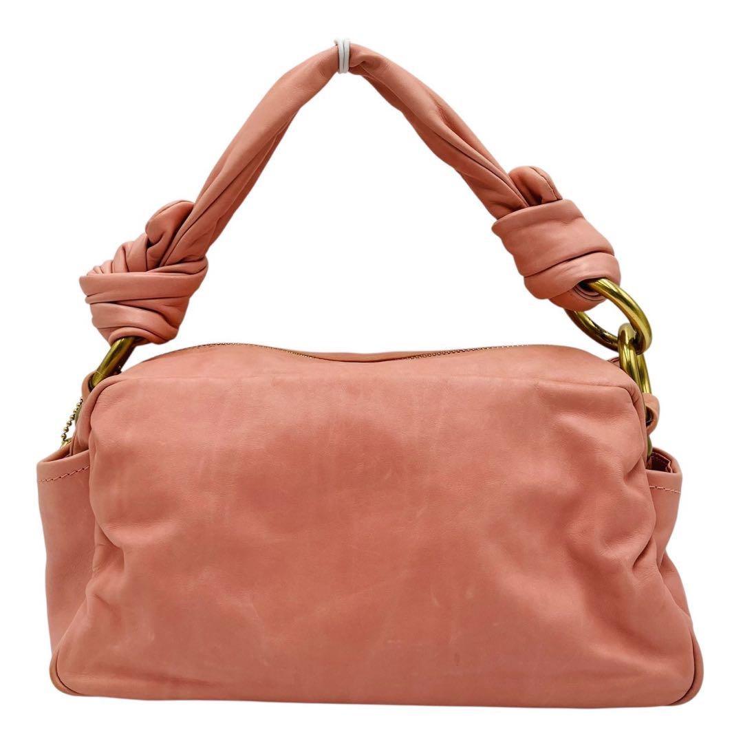 COACH Shoulder Bag Purse Leather Pink Authentic