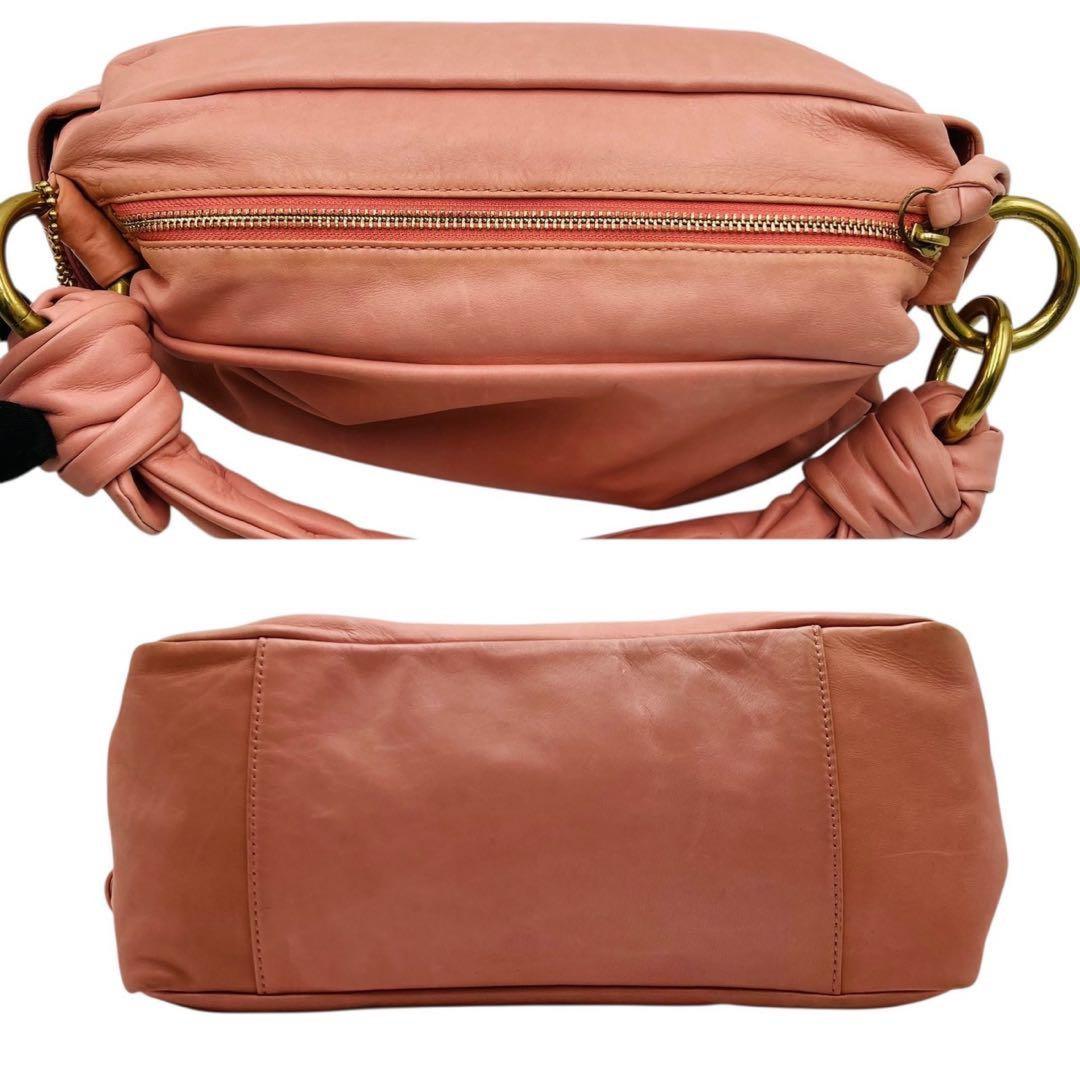 COACH Shoulder Bag Purse Leather Pink Authentic