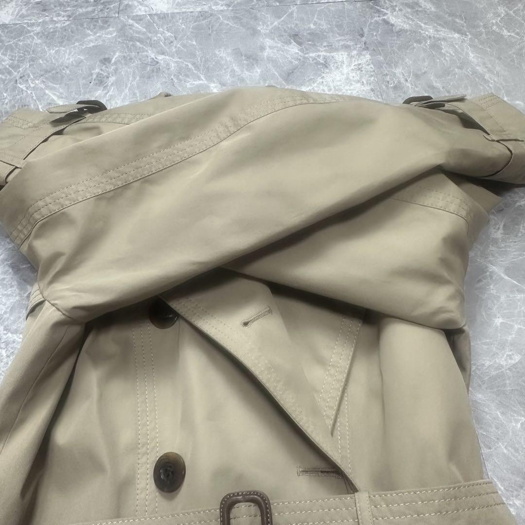 Aquascutum Trench Coat Club Check Asian fit L US size M Honey Beige Authentic