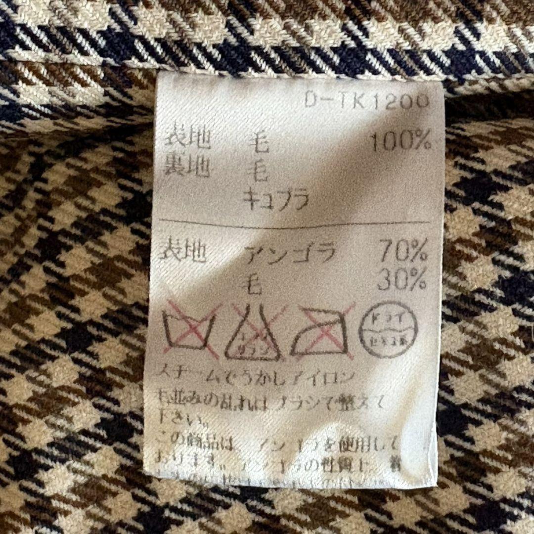 Aquascutum Long Coat Club Check Asian fit L US size M Wine Red Authentic