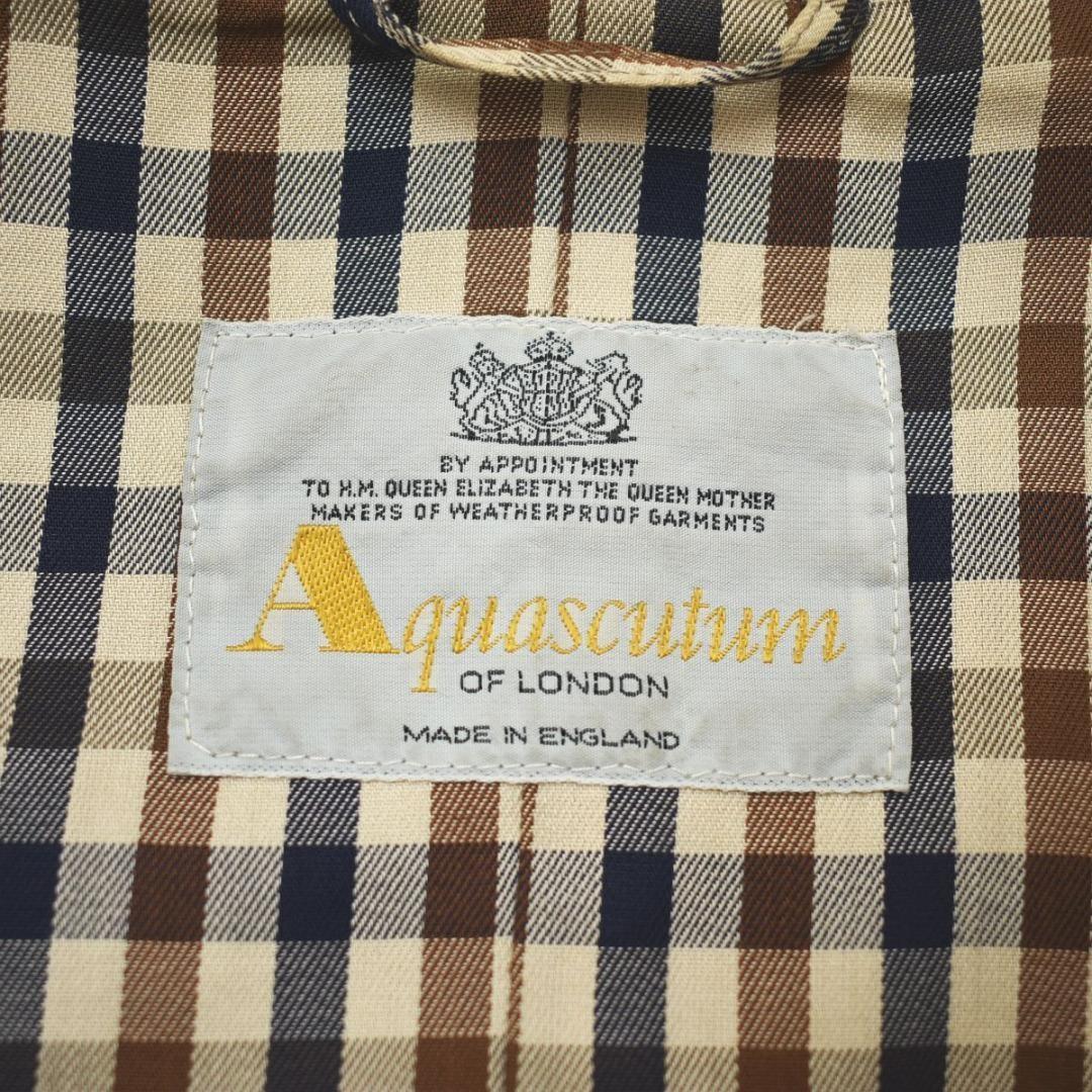 Aquascutum Trench Coat Club Check Asian fit L US size M Khaki Authentic