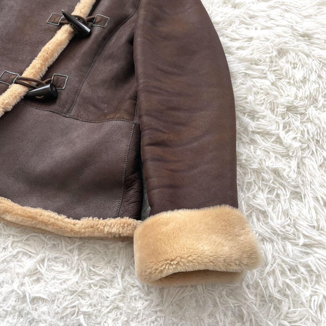 Aquascutum Mouton Boa Jacket Asian fit L US size M Brown Authentic