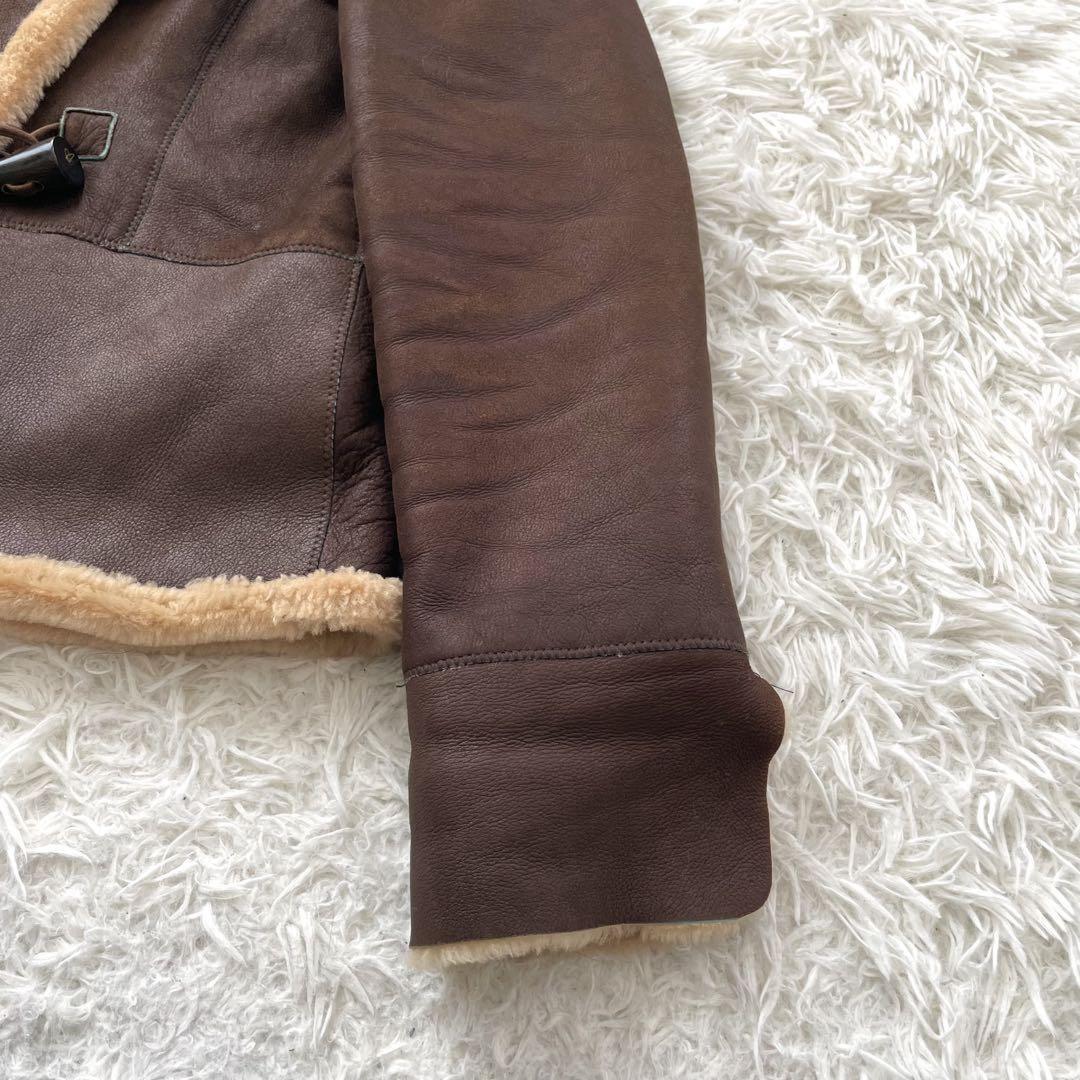 Aquascutum Mouton Boa Jacket Asian fit L US size M Brown Authentic