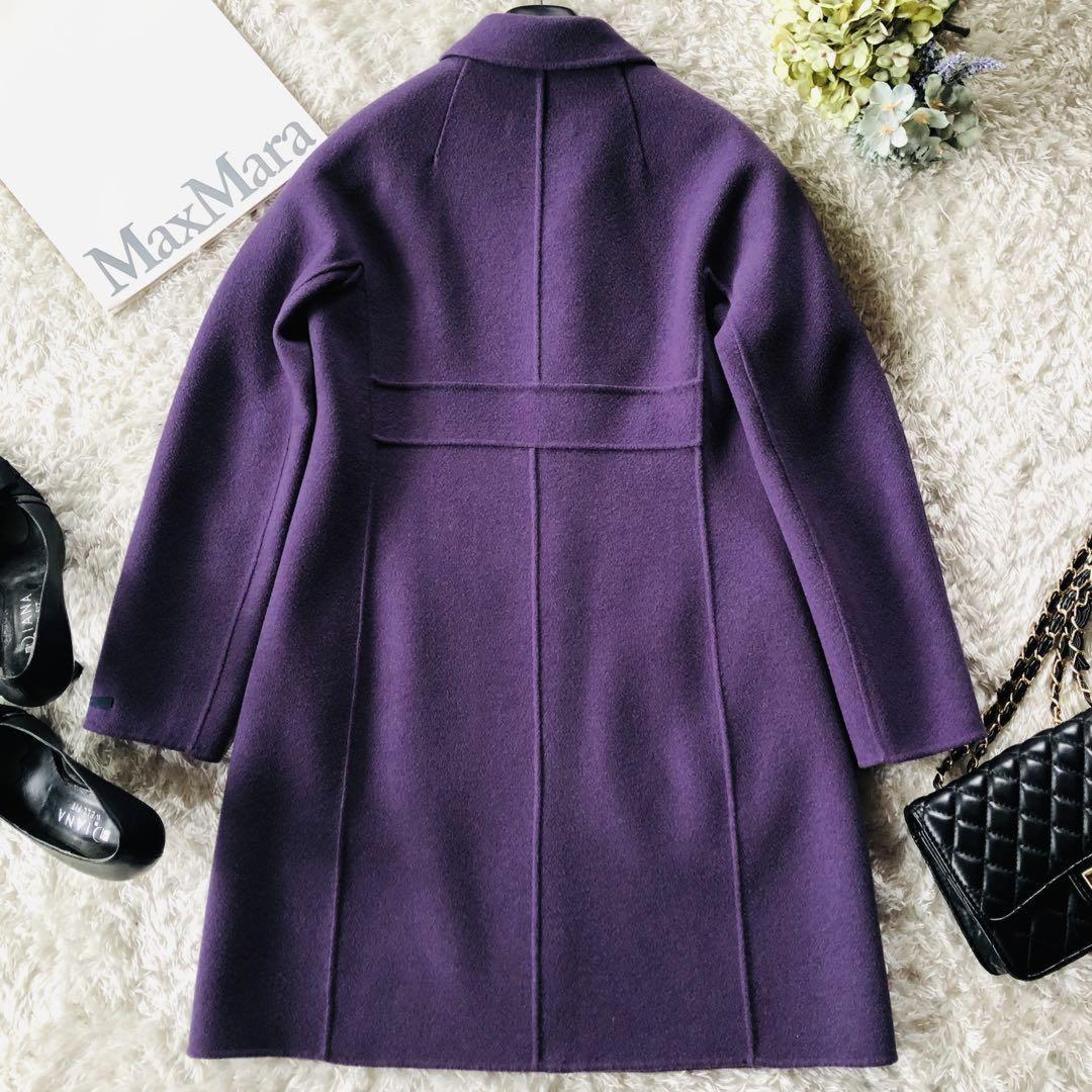 S Max Mara Long Coat Asian fit S 36 US size XS Purple Authentic