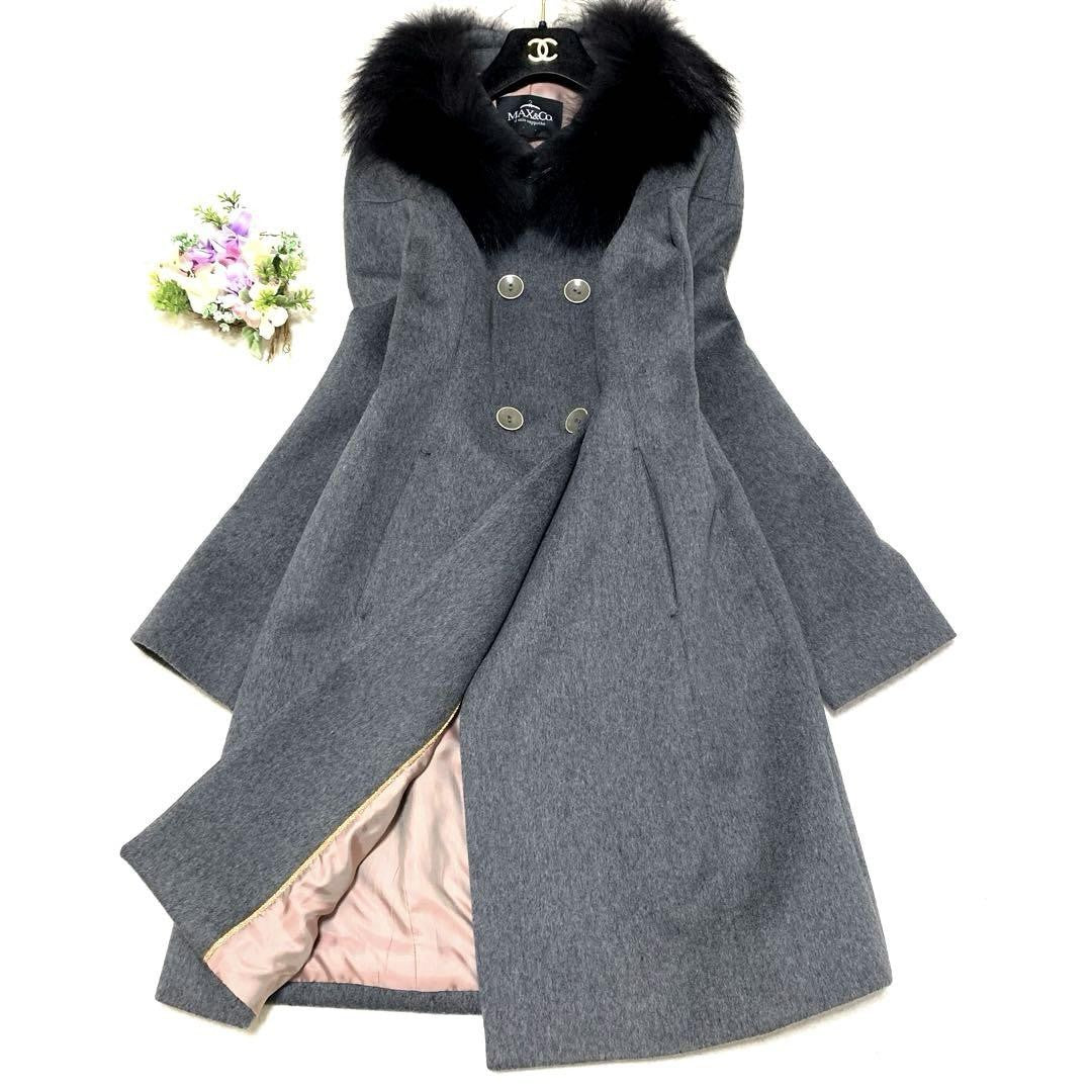 Max Mara MAX&Co. Long Coat Asian fit XL 42 US size L Gray Authentic