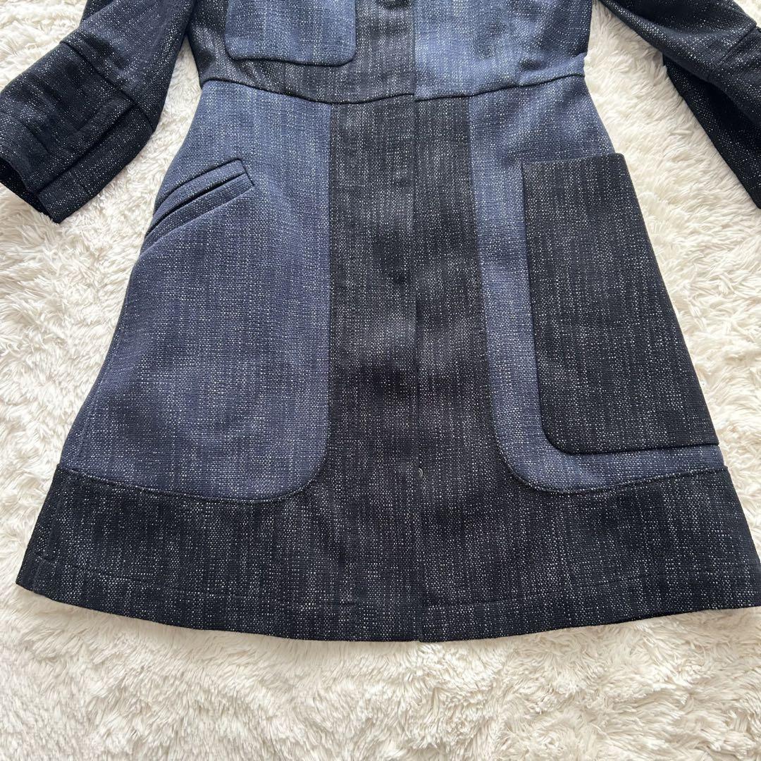 Max Mara SPORTMAX Long Coat Asian fit L 40 US size M Navy Blue Authentic