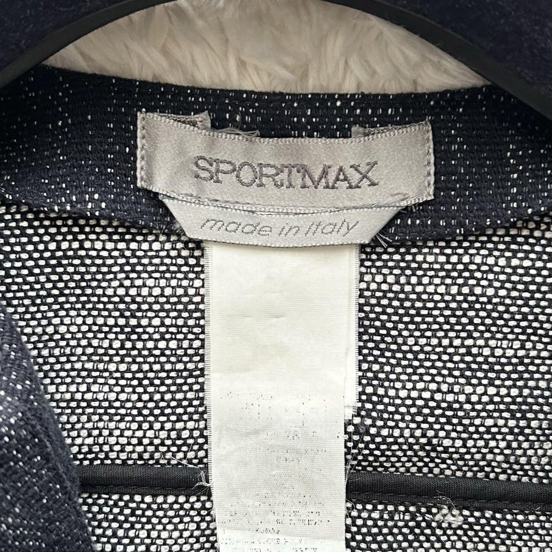 Max Mara SPORTMAX Long Coat Asian fit L 40 US size M Navy Blue Authentic
