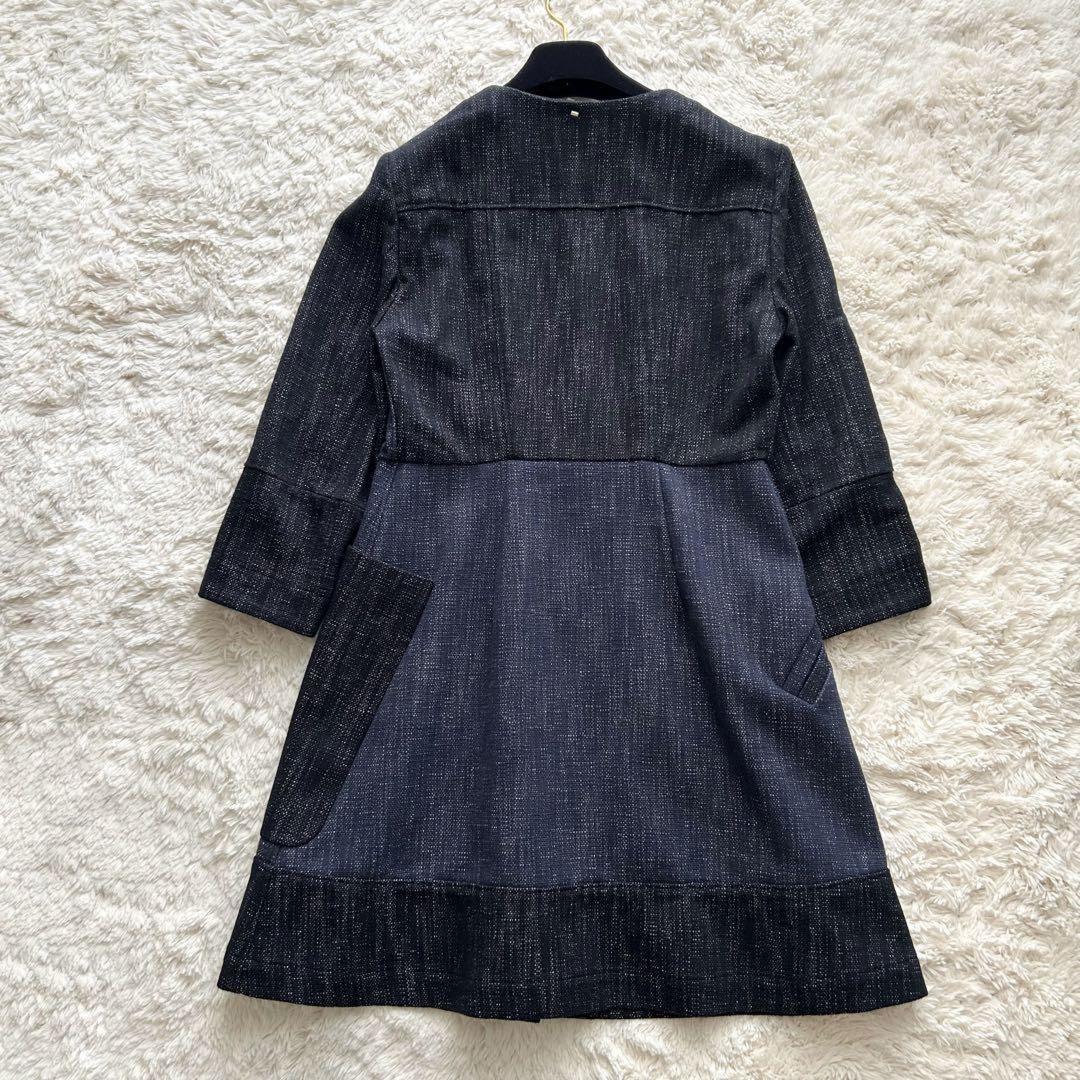 Max Mara SPORTMAX Long Coat Asian fit L 40 US size M Navy Blue Authentic