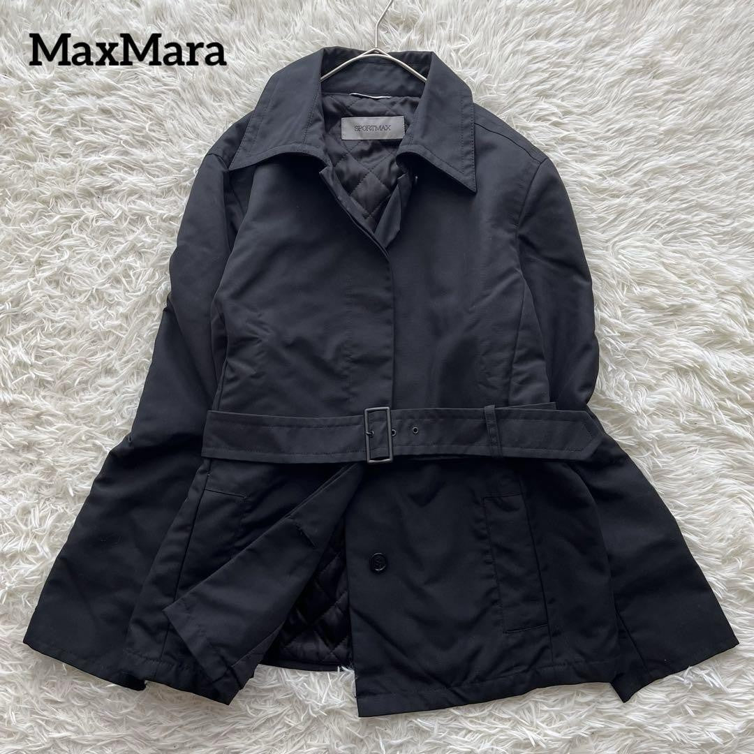 Max Mara SPORT MAX Short Coat Asian fit L 40 US size M Black Authentic
